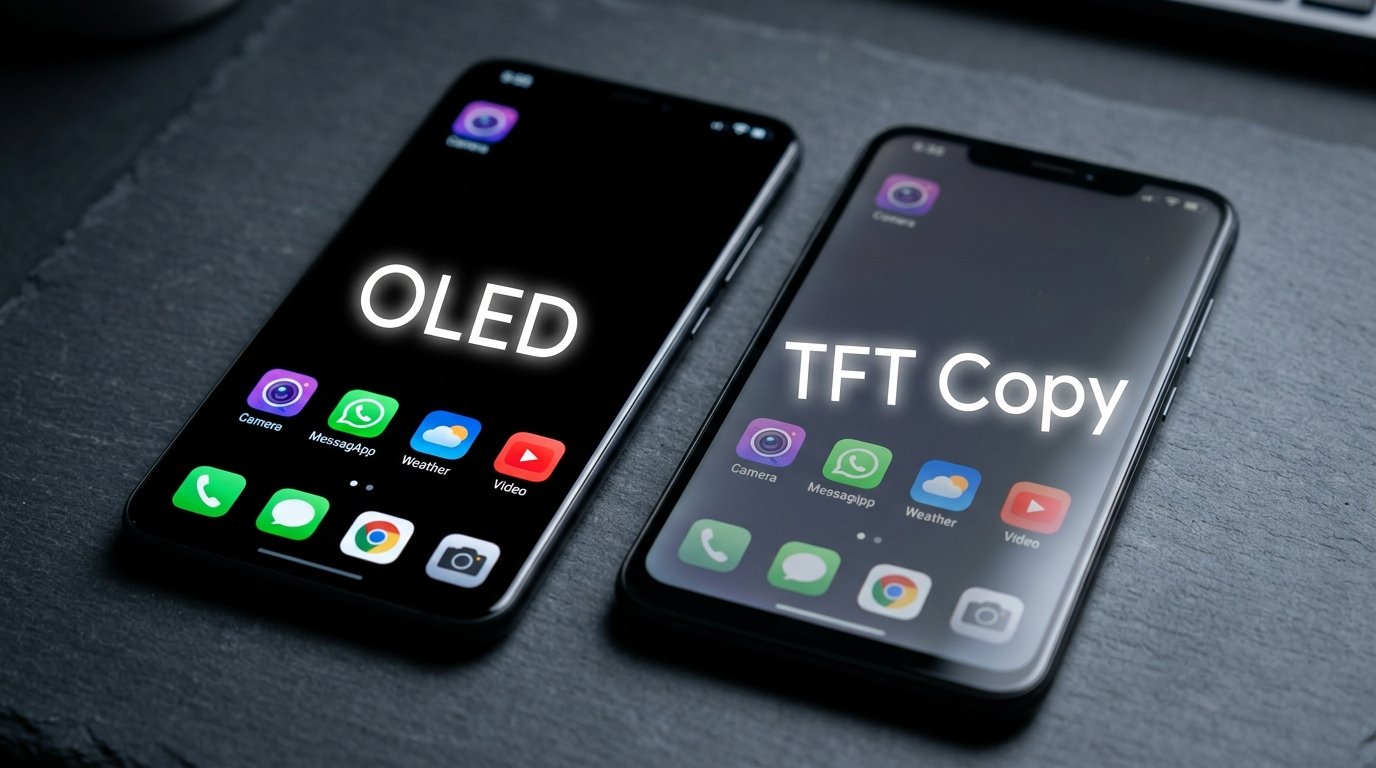 Сравнение OLED оригинала и TFT копии дисплея смартфона &mdash; разница в чёрном цвете и насыщенности