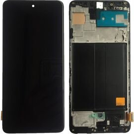 Модуль (сенсор и дисплей) Samsung A51 2020 / A515 черный с рамкой OLED (small size lcd), MSS08319 фото 1 