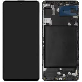 Модуль (дисплей) Samsung A71 2020 / A715 с рамкой черный OLED полноразмерный, MSS08321FOS фото 1 