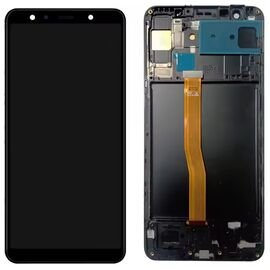 Модуль (дисплей) Samsung A7 2018 / A750 черный OLED с рамкой, MSS08182F фото 1 