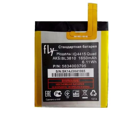 Батарея аккумулятор bl3810 Fly iQ4415 Quad ERA Style 3, BS07088 фото 1 