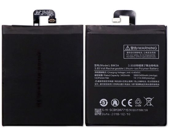 Батарея аккумулятор BM3A для Xiaomi Mi Note 3, BS10113 фото 1 