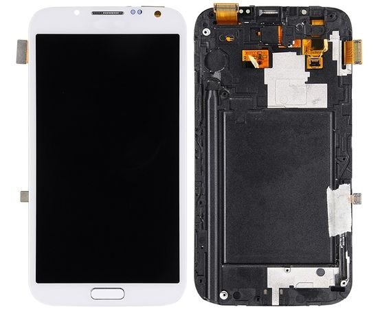 Модуль (сенсор и дисплей) Samsung Note 2 N7100 / N7105  белый с рамrой Тайвань, MSS08270 фото 1 