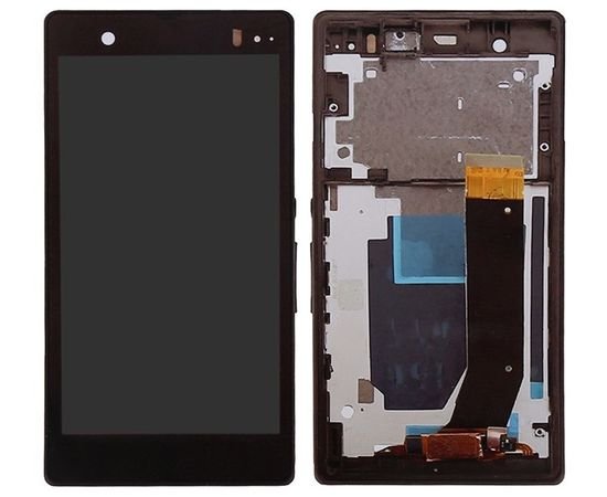 Модуль (тачскрин и дисплей) Sony Xperia Z C6603/C6602 с рамкой черный, MSS06023 фото 1 
