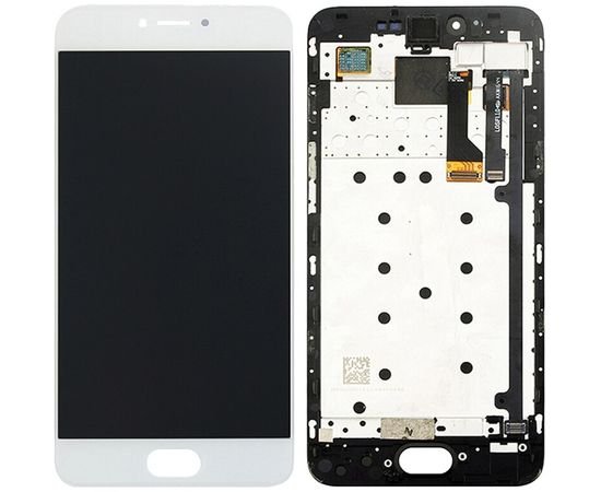 Модуль (тачскрин и дисплей) Meizu Pro 6 / Pro 6s белый с рамкой, MSS12056 фото 2 