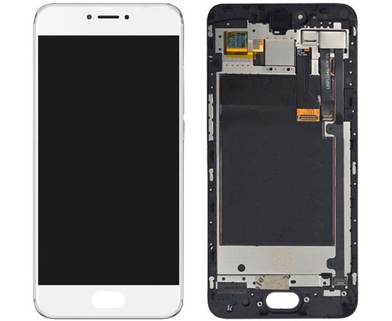 Модуль (тачскрин и дисплей) Meizu Pro 6 / Pro 6s белый с рамкой, MSS12056 фото 1 