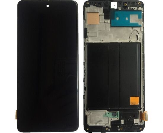 Модуль (сенсор и дисплей) Samsung A51 2020 / A515 черный с рамкой OLED (small size lcd), MSS08319 фото 1 