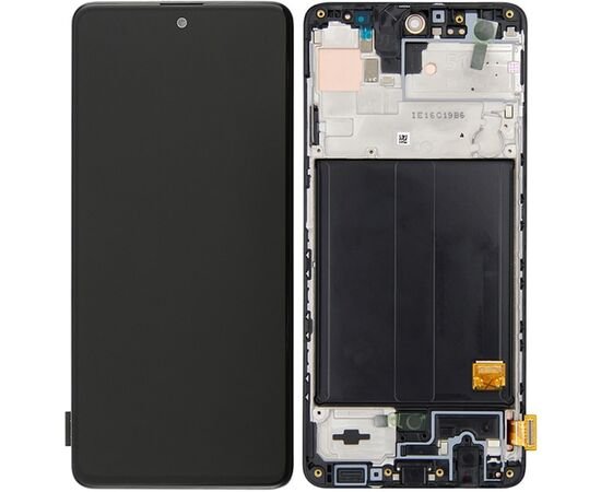 Модуль (сенсор и дисплей) Samsung A51 2020 / A515 черный с рамкой OLED полноразмерный экран, MSS08327 фото 1 