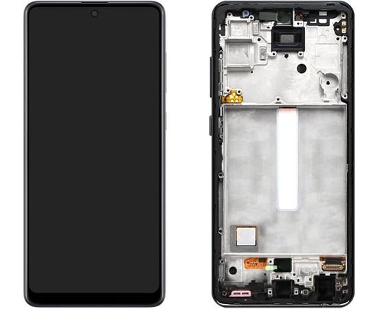 Модуль (сенсор и дисплей) Samsung A52 2021 / A525 / A526 черный с рамкой OLED, MSS08328OL фото 1 