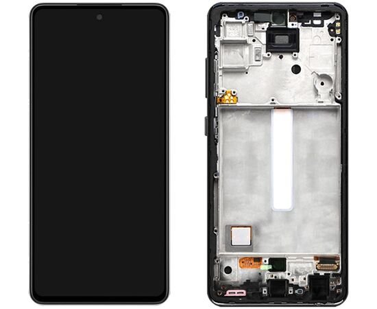 Модуль (сенсор и дисплей) Samsung A52 2021 / A525 / A526 черный с рамкой AMOLED ORIGINAL, MSS08328 фото 2 