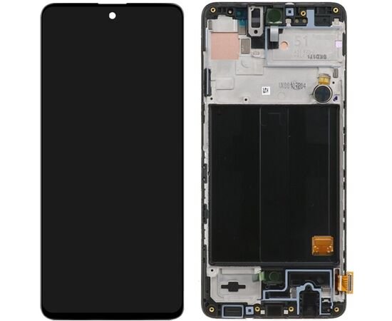 Модуль (сенсор и дисплей) Samsung A51 2020 / A515 черный с рамкой OLED (small size lcd), MSS08319 фото 3 