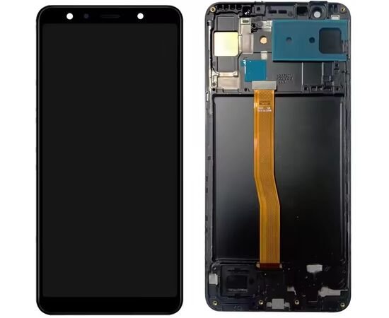 Модуль (дисплей) Samsung A7 2018 / A750 черный OLED с рамкой, MSS08182F фото 1 